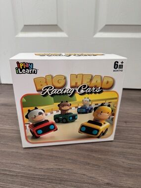 i play. Big Head Racing Cars Toy Set - Red, Green, Blue, Yellow